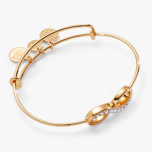 Alex And Ani Pearl Basics Infinity Inline Bangle Bracelet In Pearl