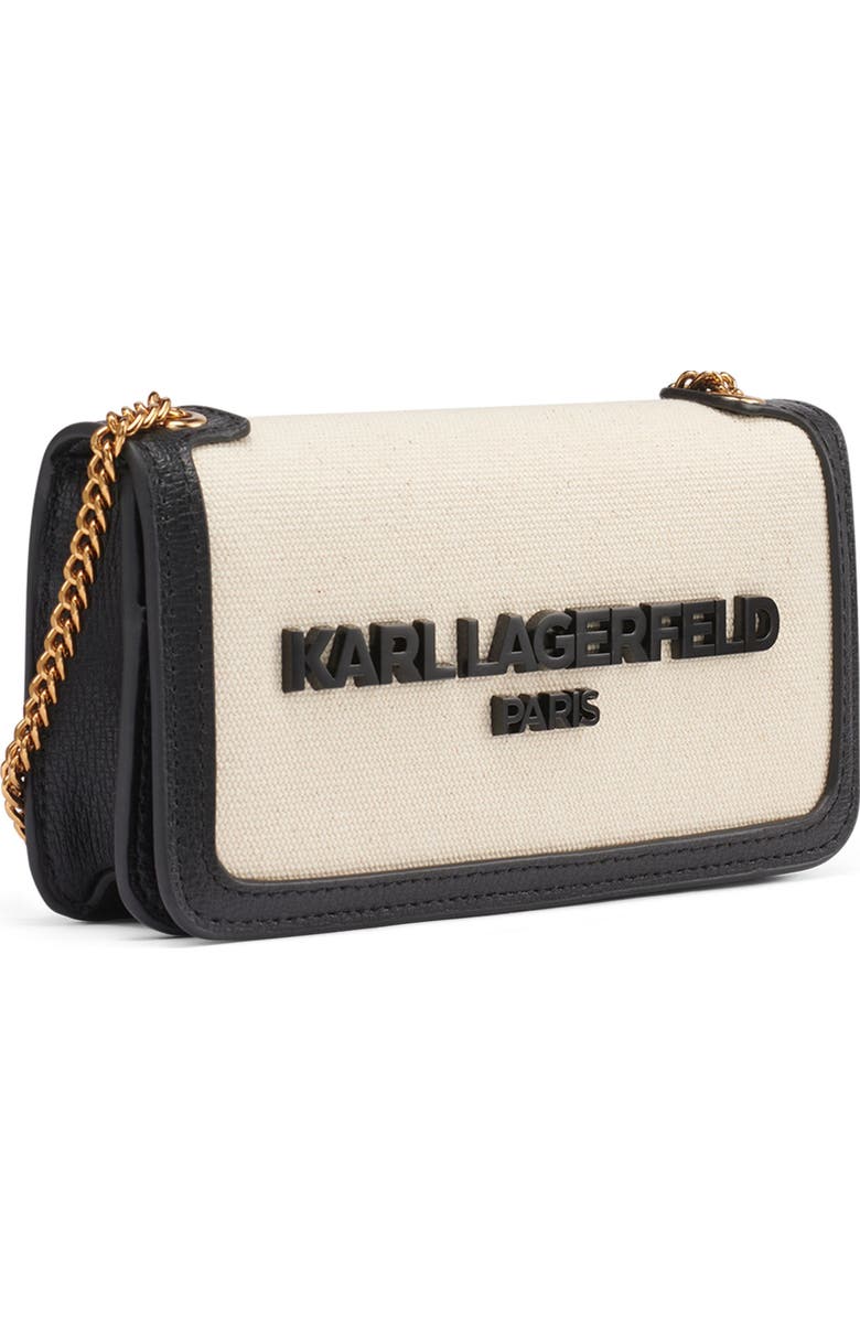 KARL LAGERFELD PARIS Kosette Canvas Shoulder, Alternate, color, Natural/Black