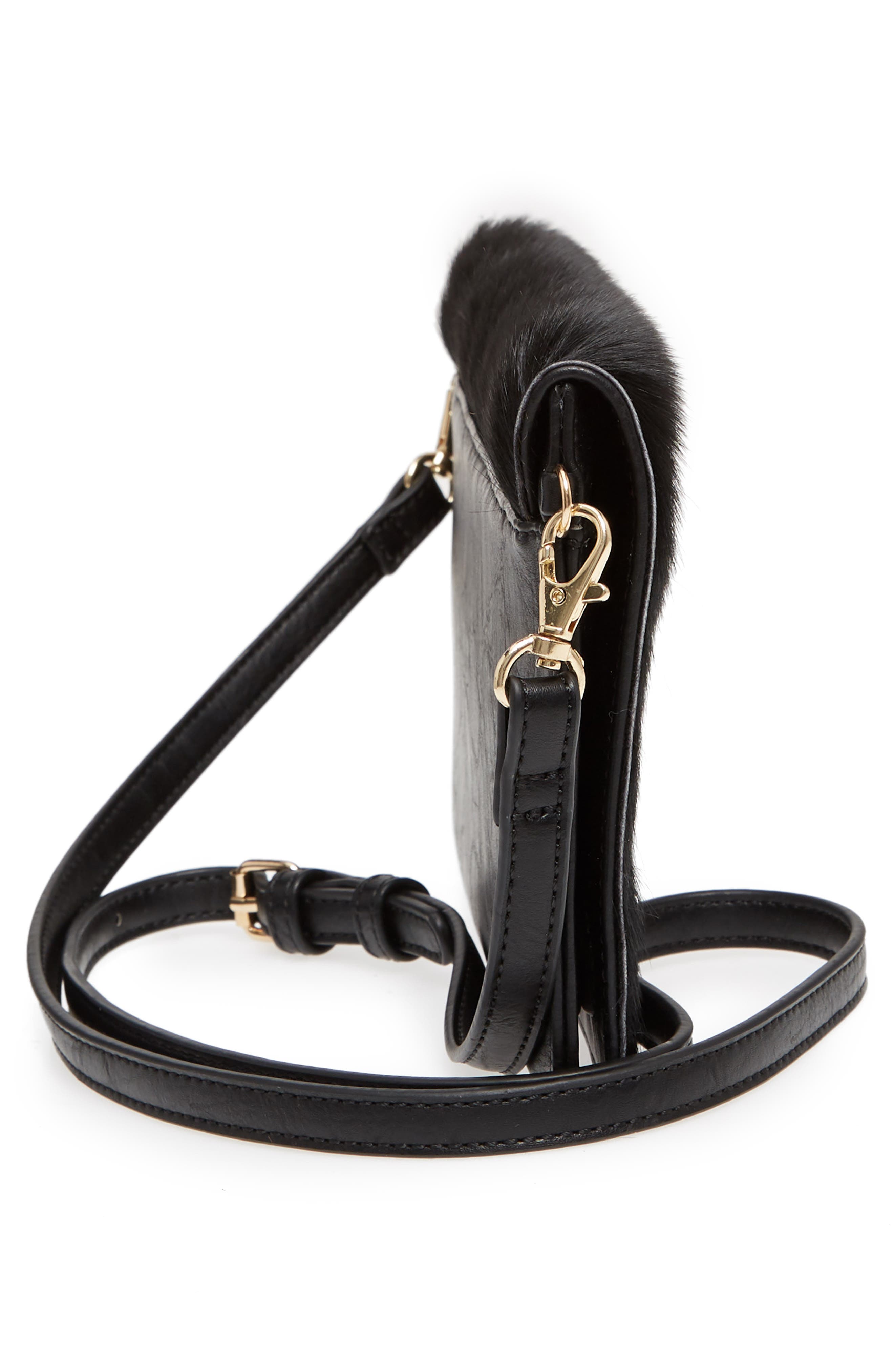 Tesso Genuine Calf Hair Clutch, Alternate, color, BLACK
