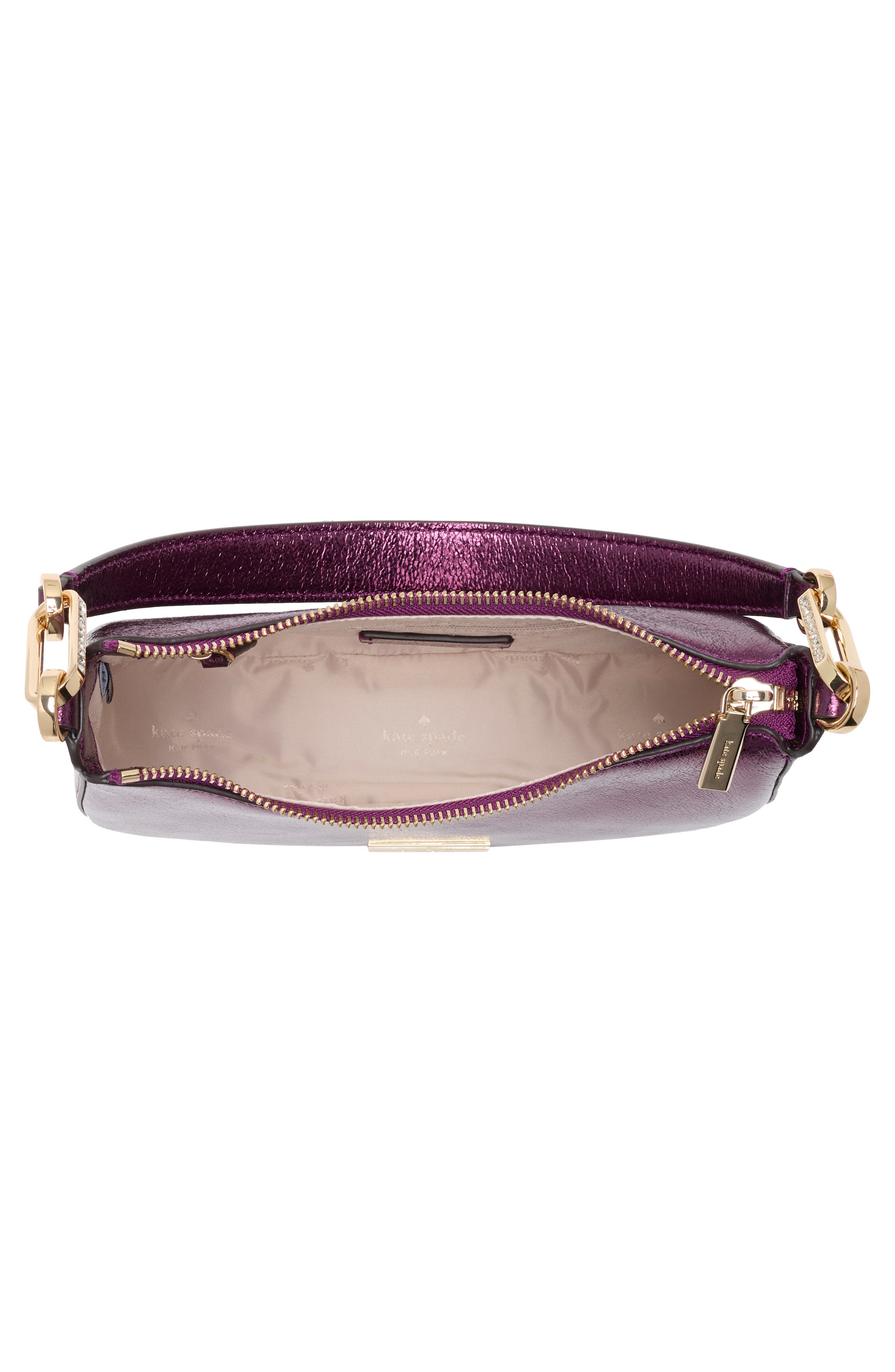 Kate Spade New York nina metallic shoulder bag, Alternate, color, Dark Raspberry
