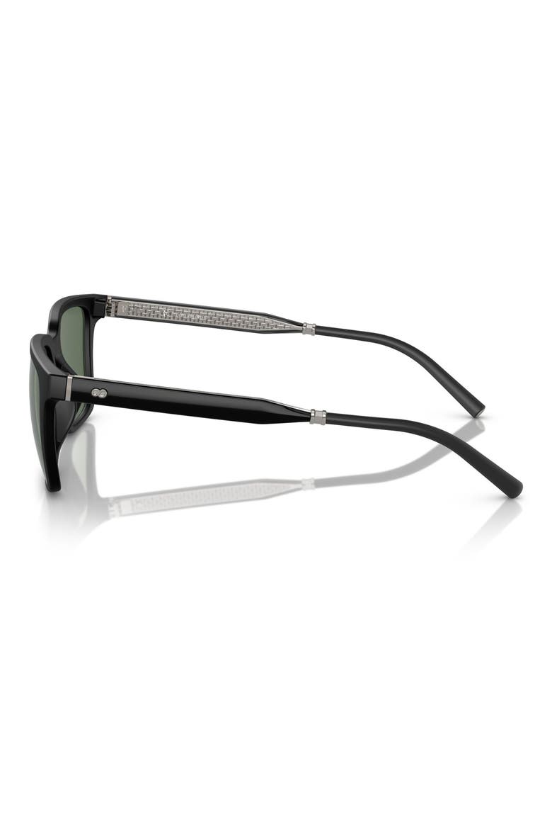 x Roger Federer Mr. Federer 52mm Polarized Rectangular Sunglasses, Alternate, color, SEMI-MATTE BLACK / G-15 POLAR