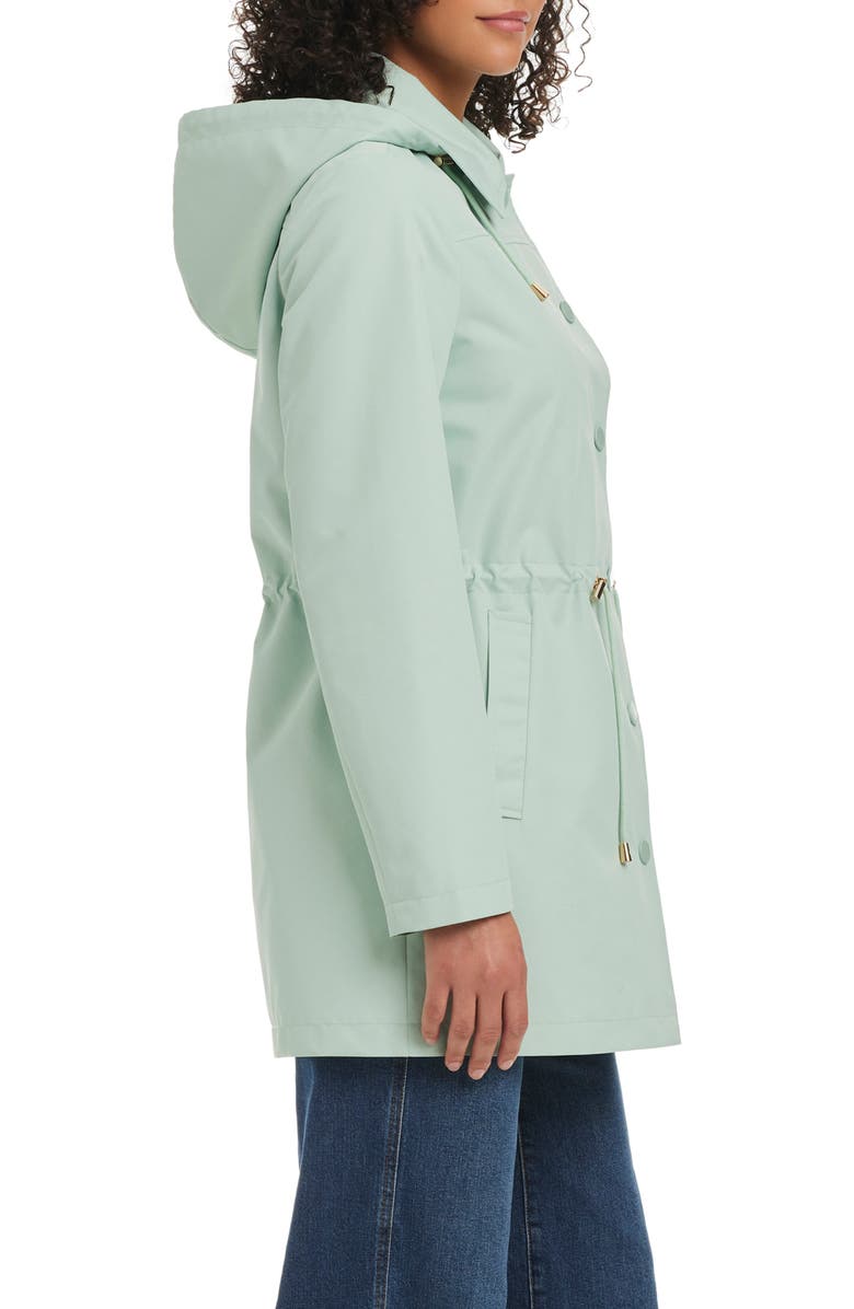 Kate Spade New York Magic Print Hooded Rain Jacket, Alternate, color, Frosted Aqua