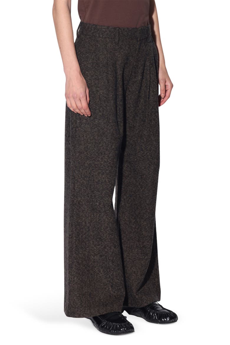 Samson Pleated Mid Rise Wide Leg Pants, Alternate, color, BROWN MULTI