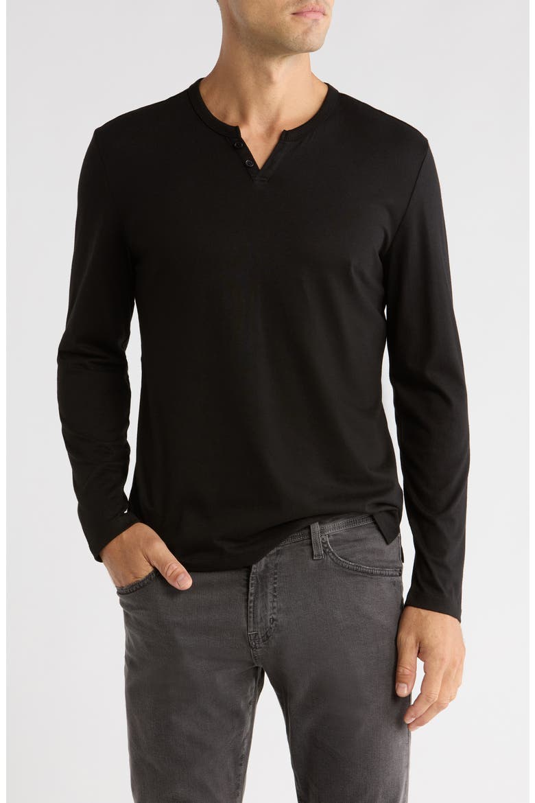 Classic Long Sleeve Henley, Main, color, BLACK