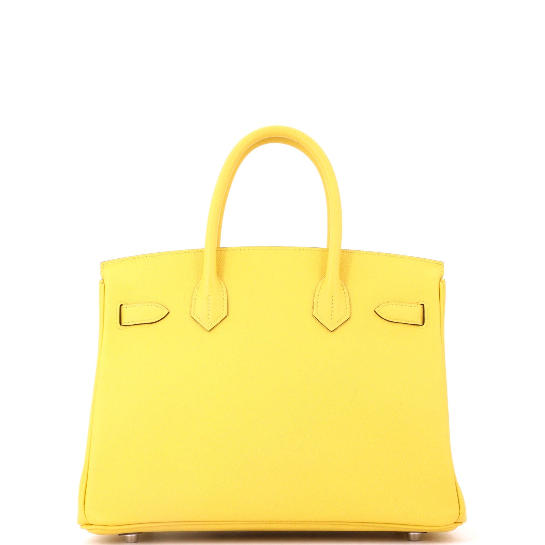 Pre-Owned Hermes Birkin Handbag Yellow Epsom with Palladium Hardware 30, Alternate, color, Jaune De Naples