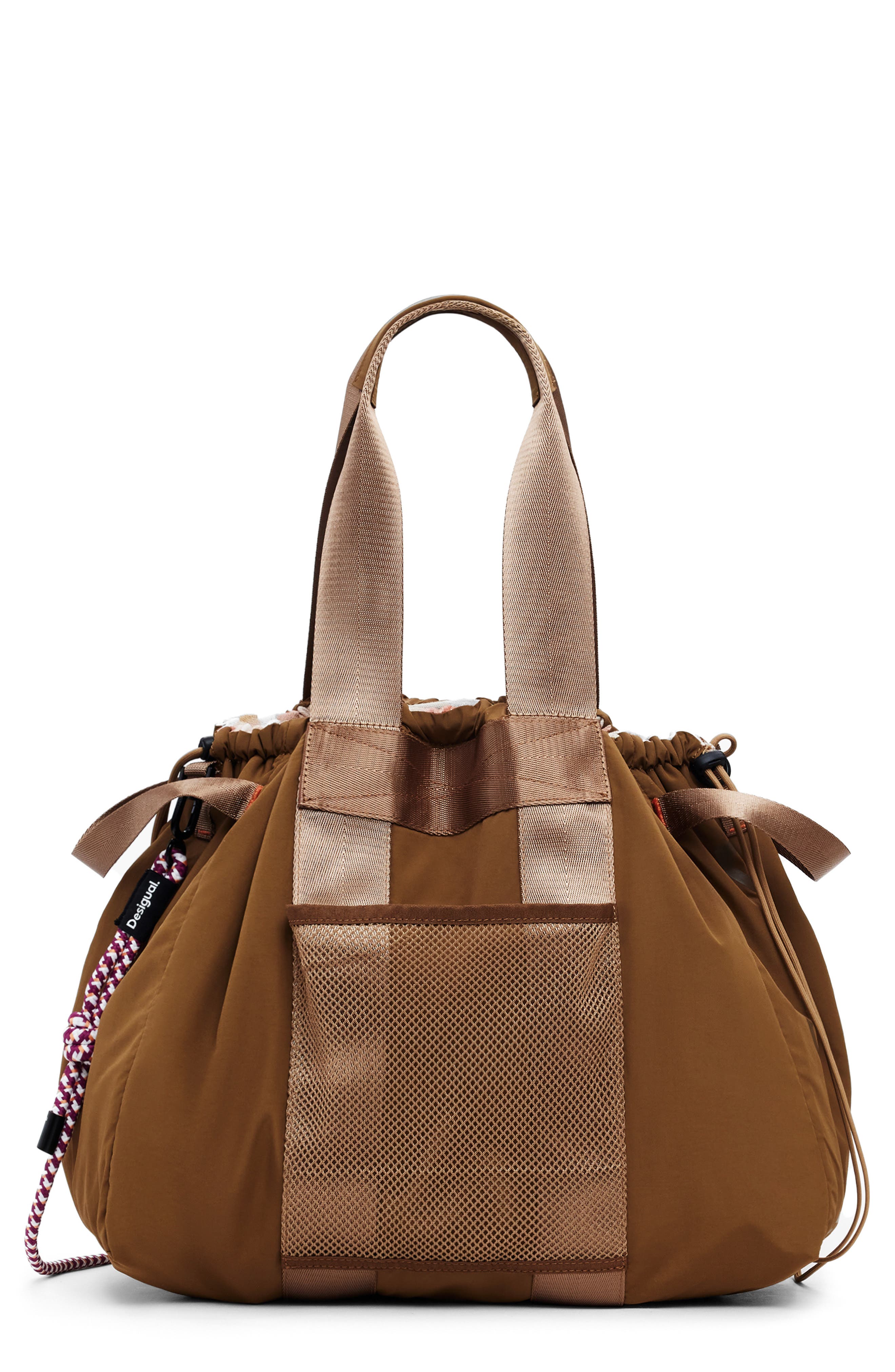 Desigual Nylon Shopper, Main, color, Medium Brown