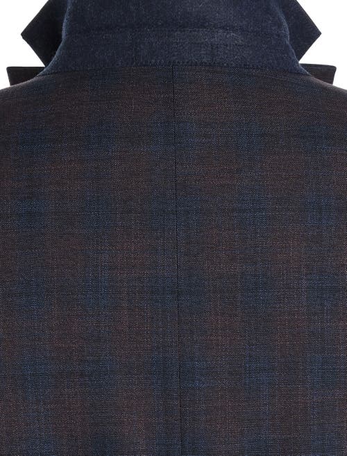 Michael Kors Big & Tall Plaid Sport Coat In Plum