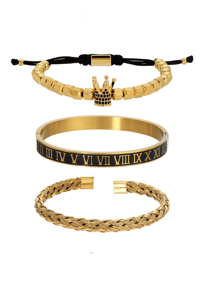 King Henry 3-Piece Bracelet Set, Alternate, color, GOLD