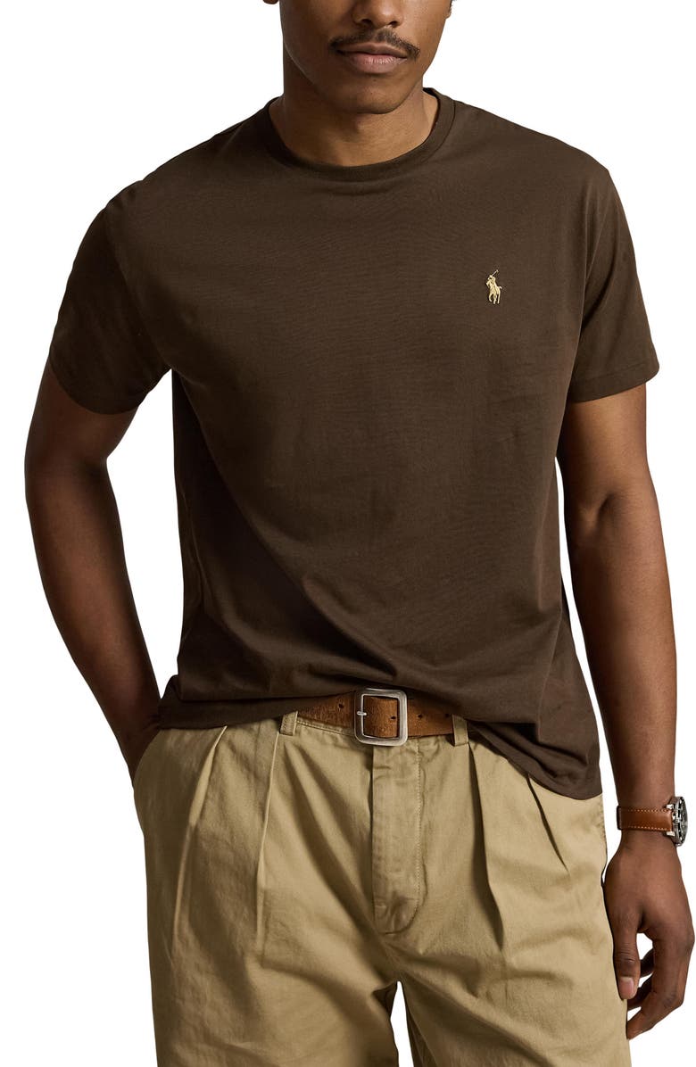 Polo Ralph Lauren Classic Fit Solid Cotton Jersey T-Shirt, Main, color, Nutmeg Brown