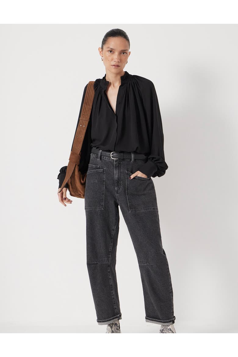 Fleur Floaty Chiffon Blouse, Alternate, color, Black