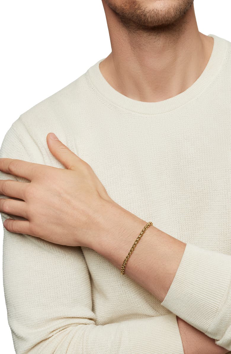 David Yurman Wheat Chain Bracelet in 18K Yellow Gold, 4mm, Alternate, color, Gold