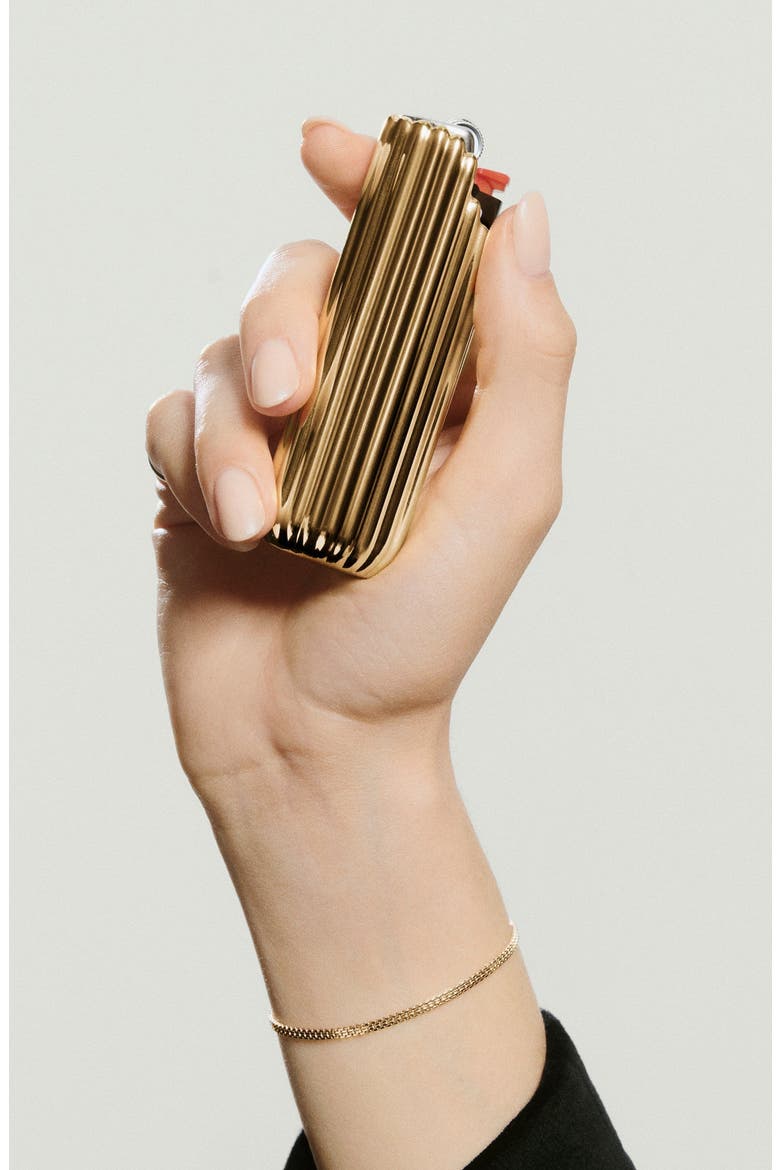 Signature Fluted Lighter Case, Alternate, color, Gold