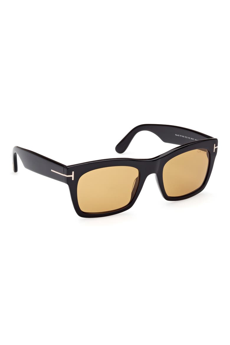 Nico 56mm Square Sunglasses, Alternate, color, SHINY BLACK / BROWN