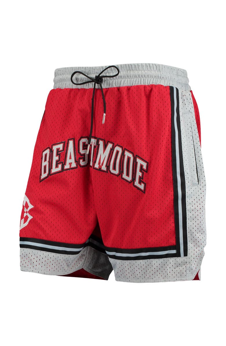 New Jersey Sets Men's Gray/Red Beast Mode Basketball Shorts, Alternate, color, 