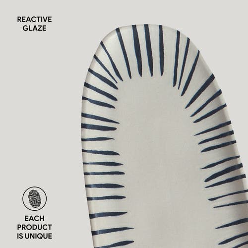Porto Brasil Shallow Organic Oval Platter Large Set Of 4 In Gray