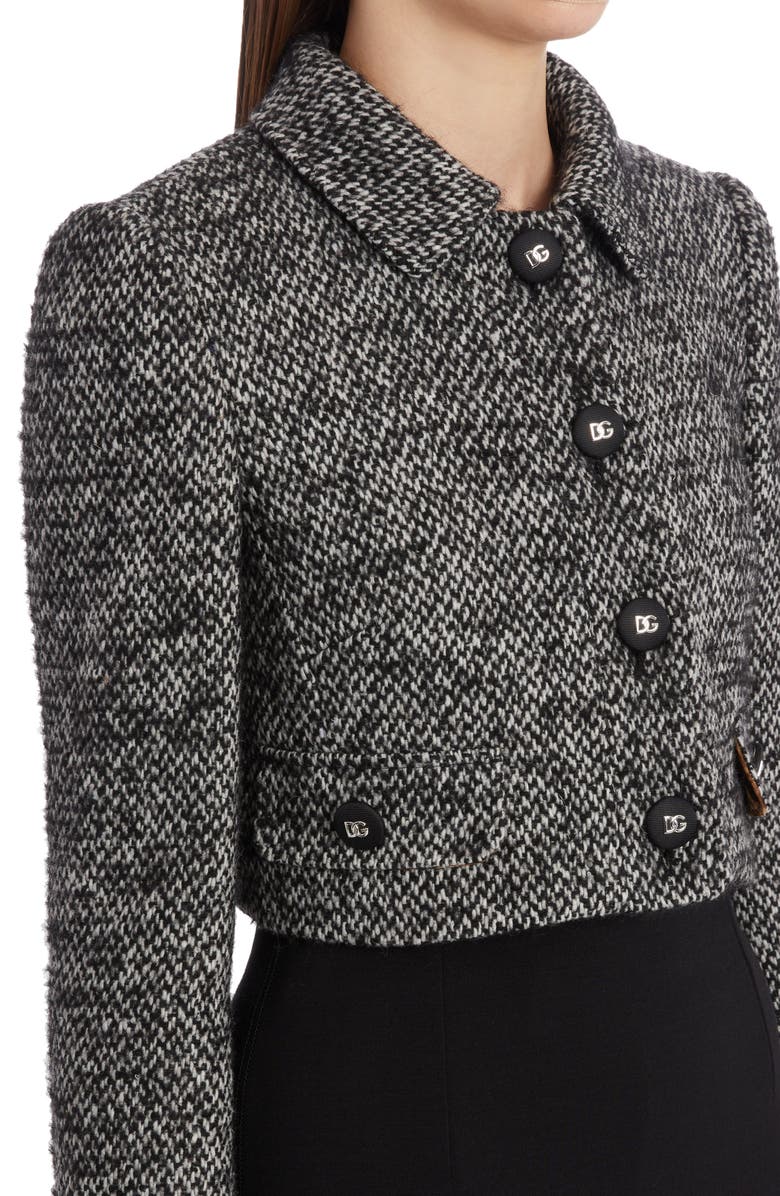 Dolce&Gabbana Wool Blend Tweed Crop Jacket, Alternate, color, 
