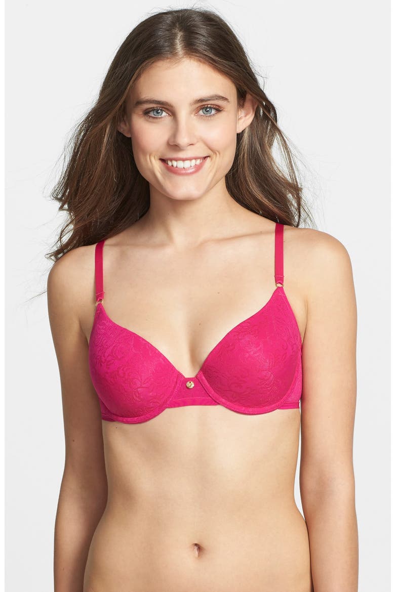 Jacquard Underwire Bra, Main, color, PETUNIA
