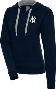 ANTIGUA Women's Antigua Navy New York Yankees Brushed Metallic Victory Pullover Hoodie