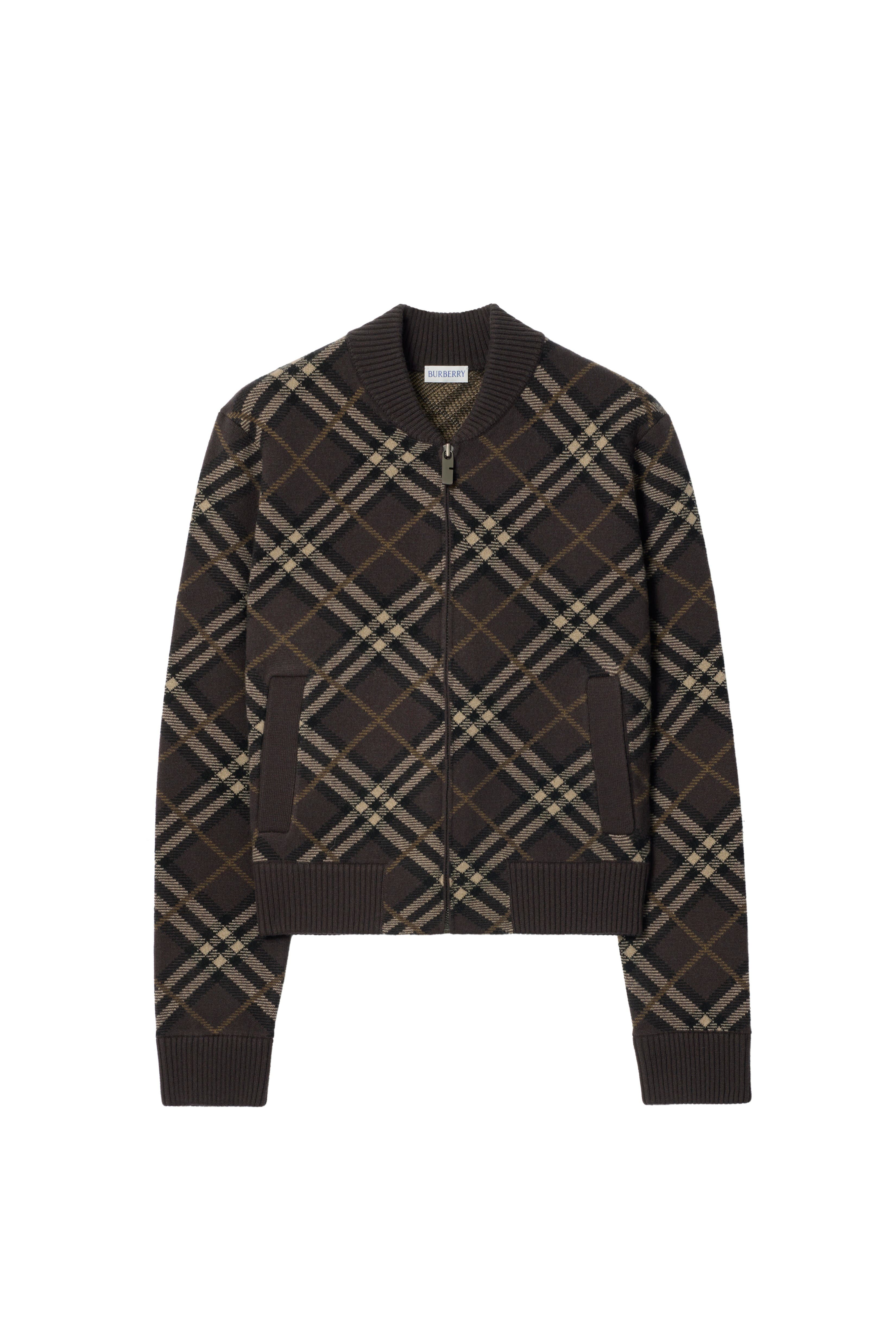 Check Wool Cashmere Bomber Jacket - image 2