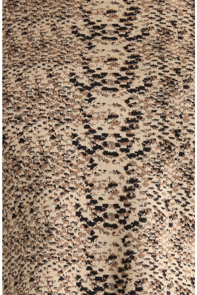 Declan Mock Neck Jacquard Sweater, Alternate, color, LUX CAMEL SNAKE JACQUARD