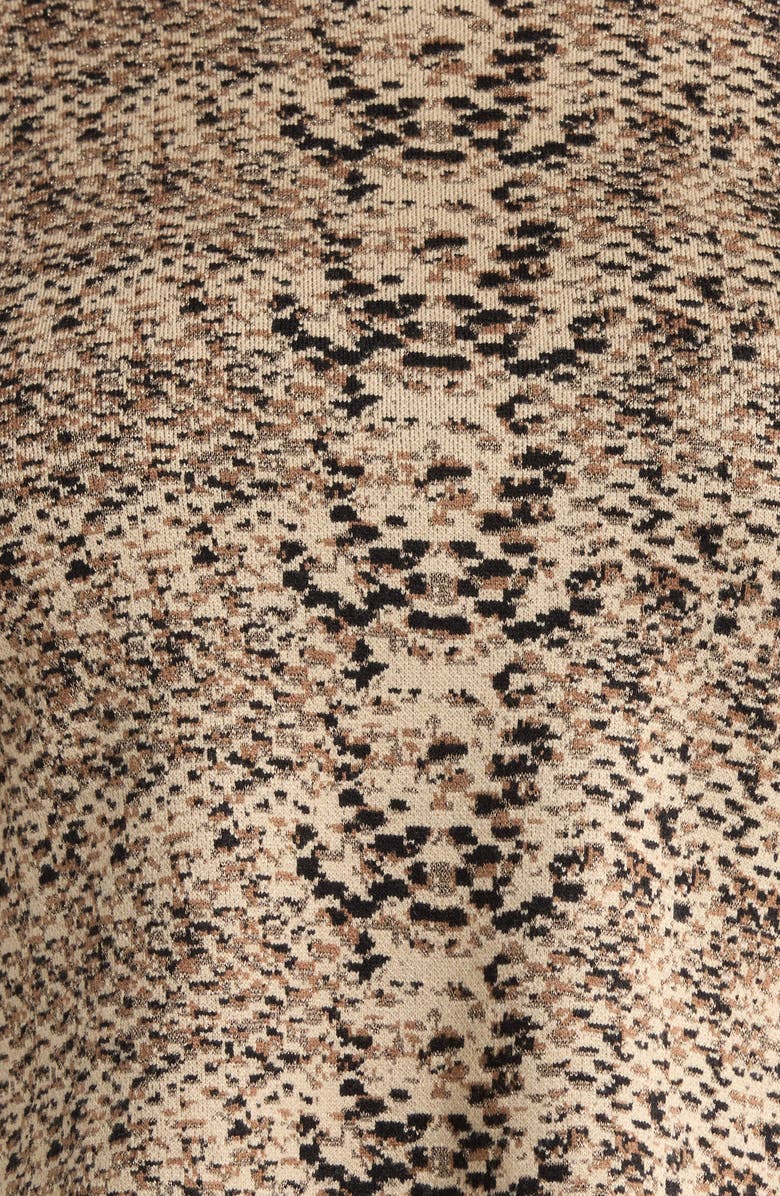 Lysse Declan Mock Neck Jacquard Sweater, Alternate, color, Lux Camel Snake Jacquard