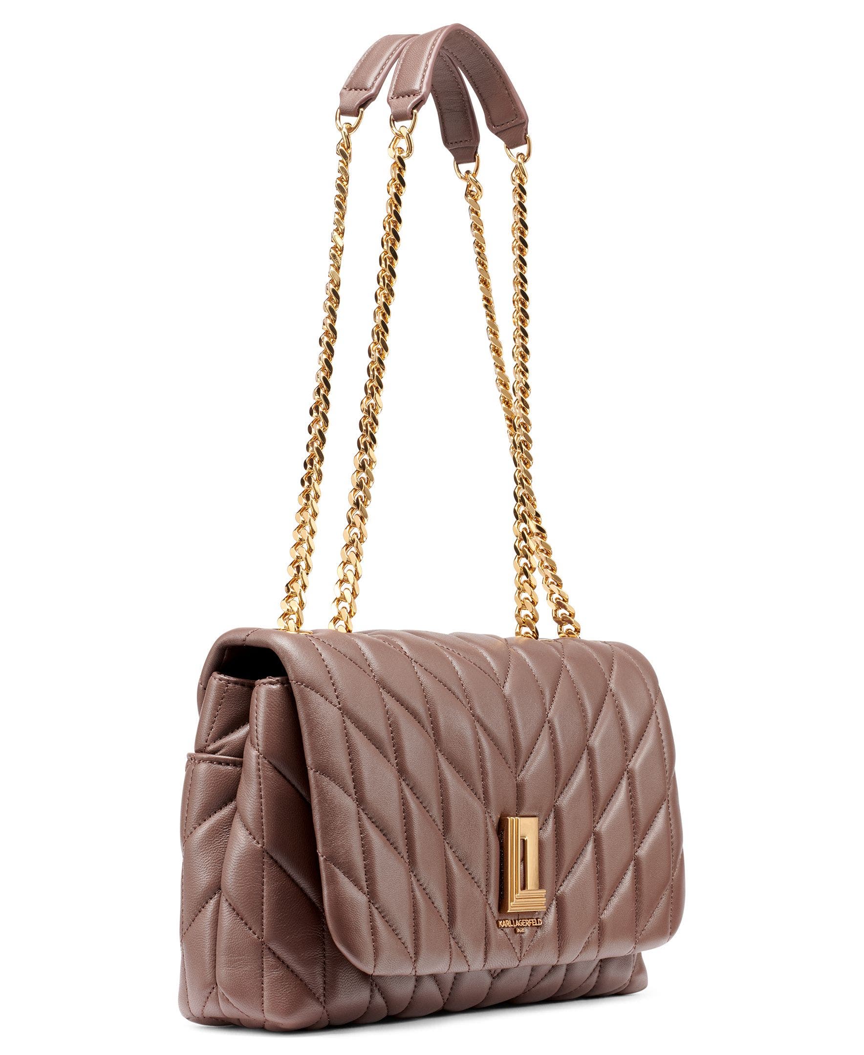 KARL LAGERFELD PARIS Lafayette Shoulder, Alternate, color, Dark Chocolate