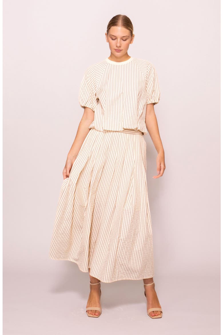 Stripe Puff Sleeve Top, Alternate, color, CREAM STRIPE