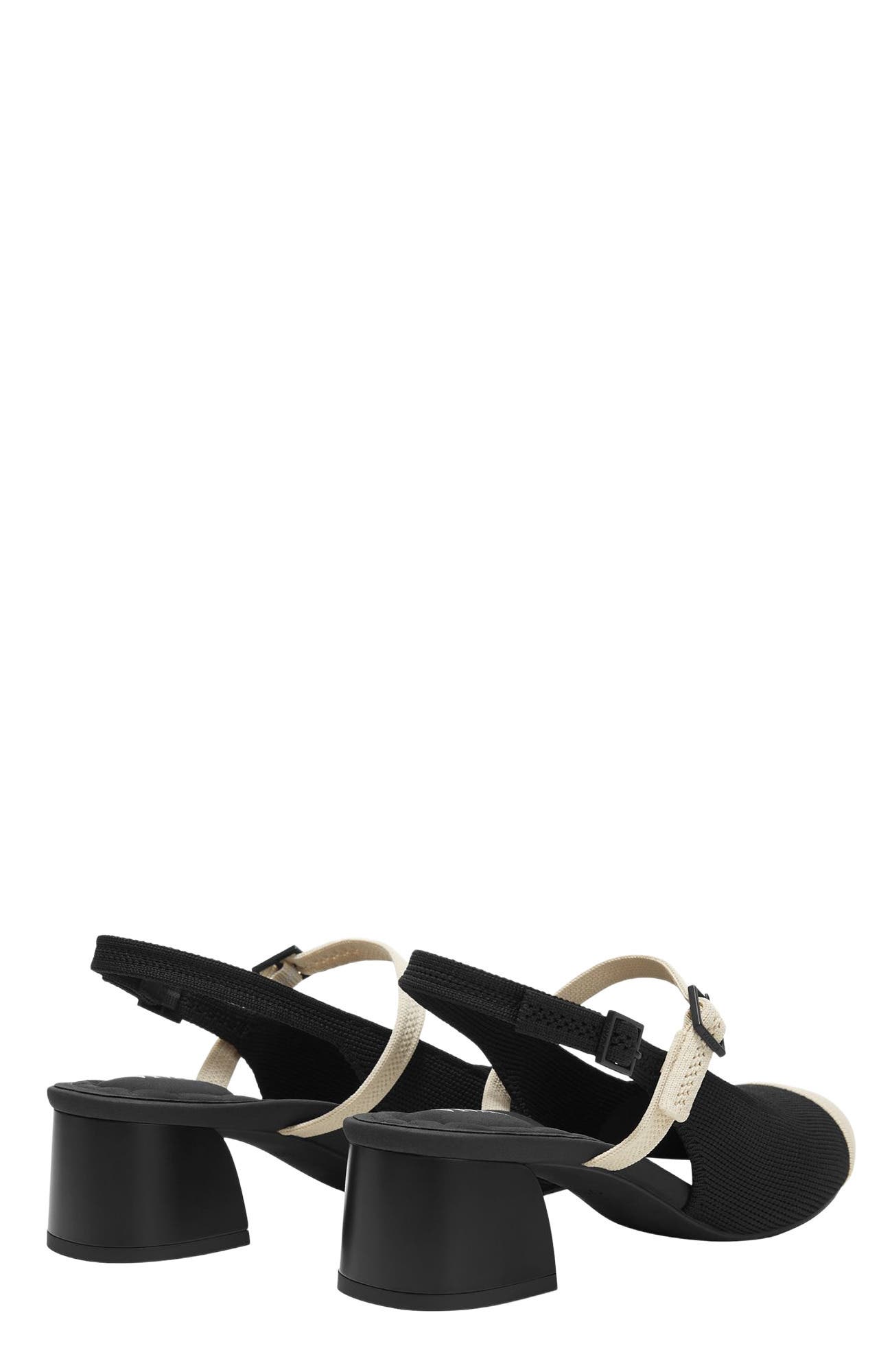 VIVAIA Almond-Toe Slingback Mary-Jane Sandals, Alternate, color, Black Ivory