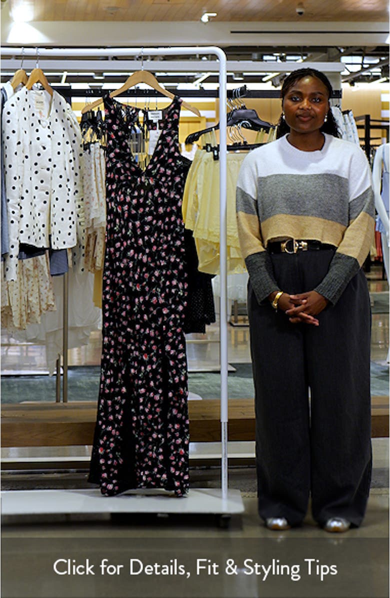 Genevieve Ditsy Floral Plunge Neck Midi Dress, sales video thumbnail
