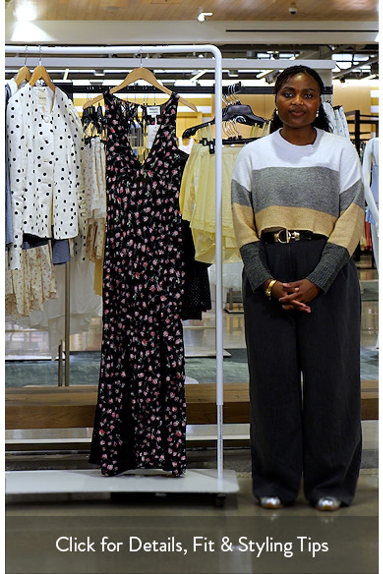 Genevieve Ditsy Floral Plunge Neck Midi Dress video