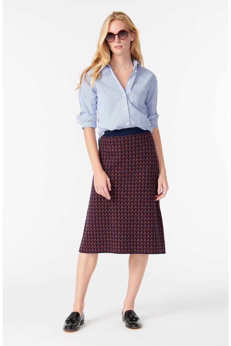 Midi Sweater Skirt, Alternate, color, NAVY CERISE HONEY