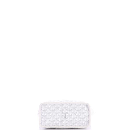 Pre-owned Goyard Goyard Anjou Reversible Tote Coated Canvas Mini In White