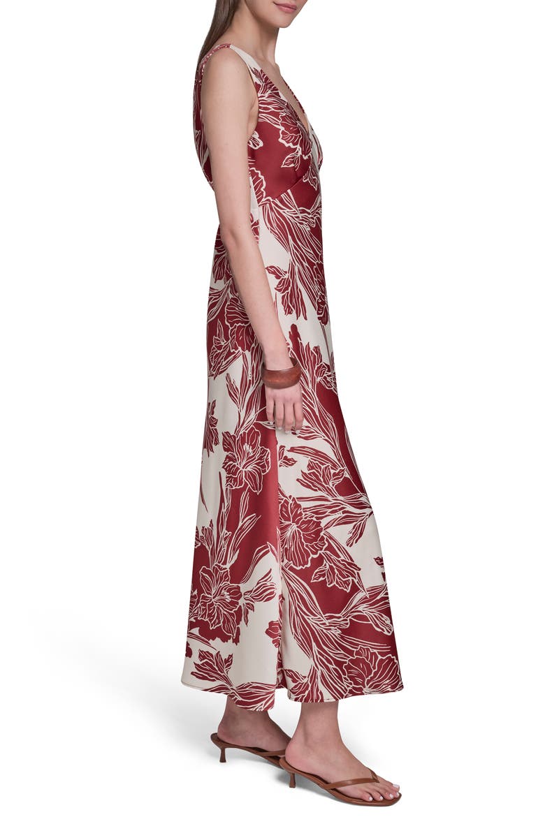 Sleeveless V-Neck Mid Dress, Alternate, color, RED MULTI