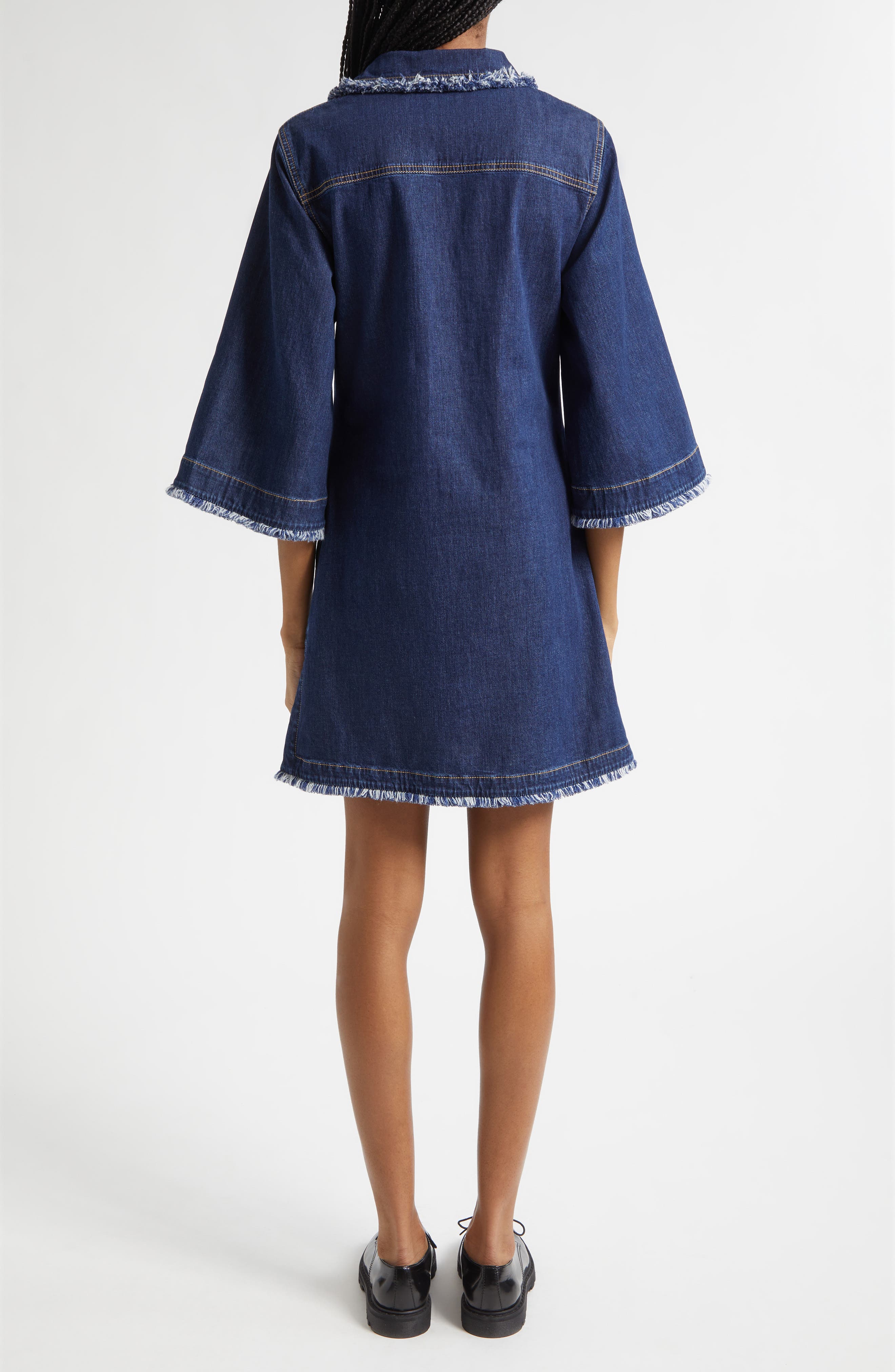 Dany Fringe Denim Shirtdress - image 2