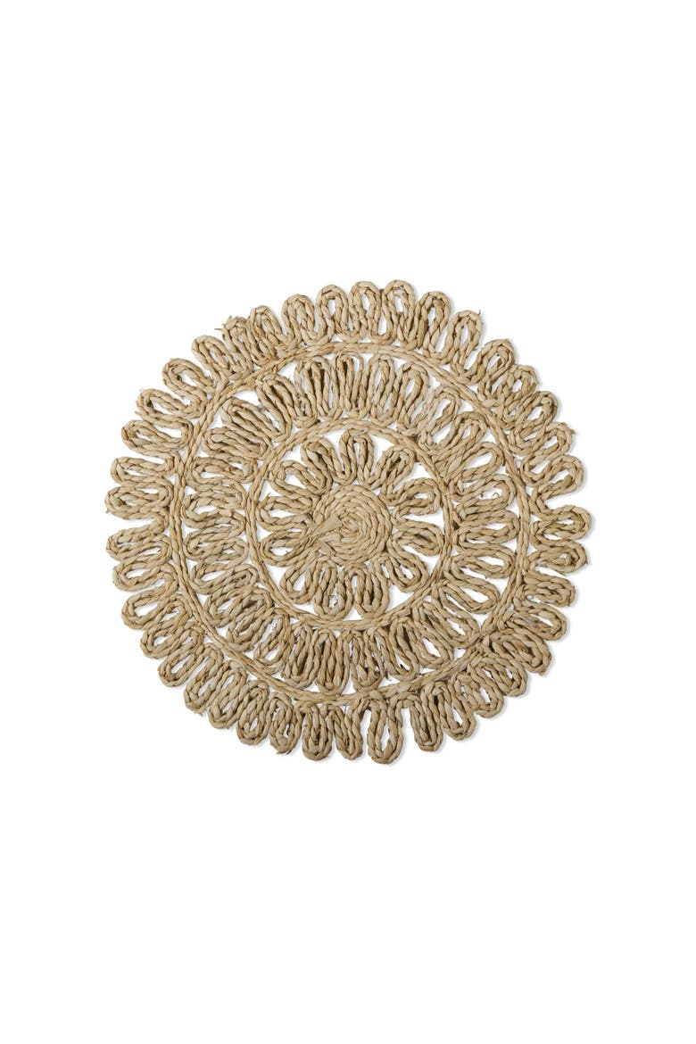 Round Placemat Handwoven Natural Maize, Main, color, Beige