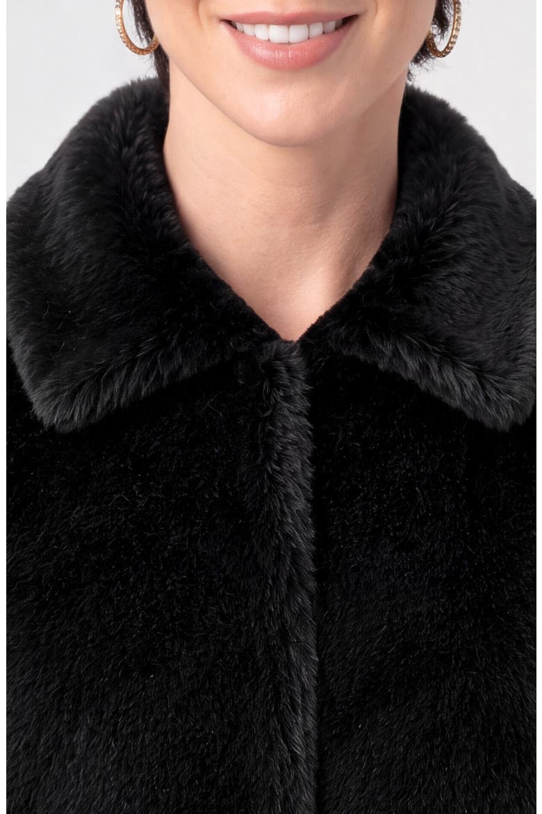 Faux Fur Jacket, Alternate, color, BLACK