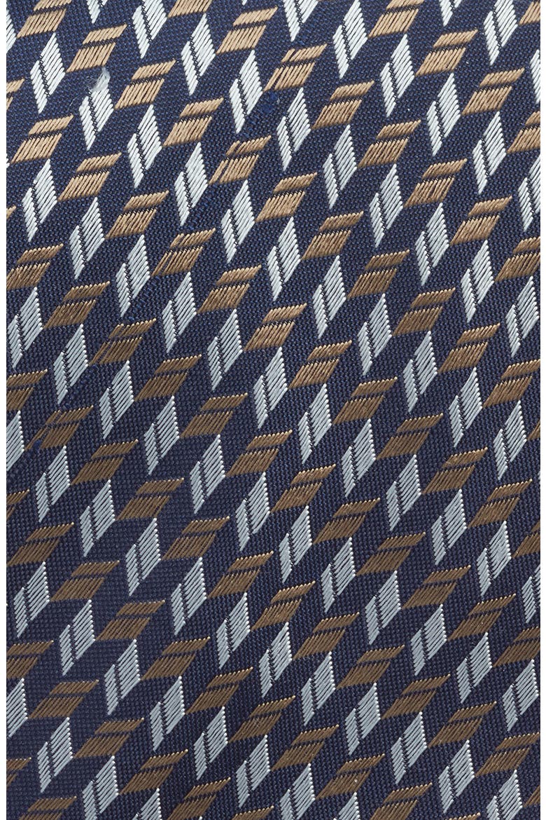 Geometric Silk Tie, Alternate, color, NAVY