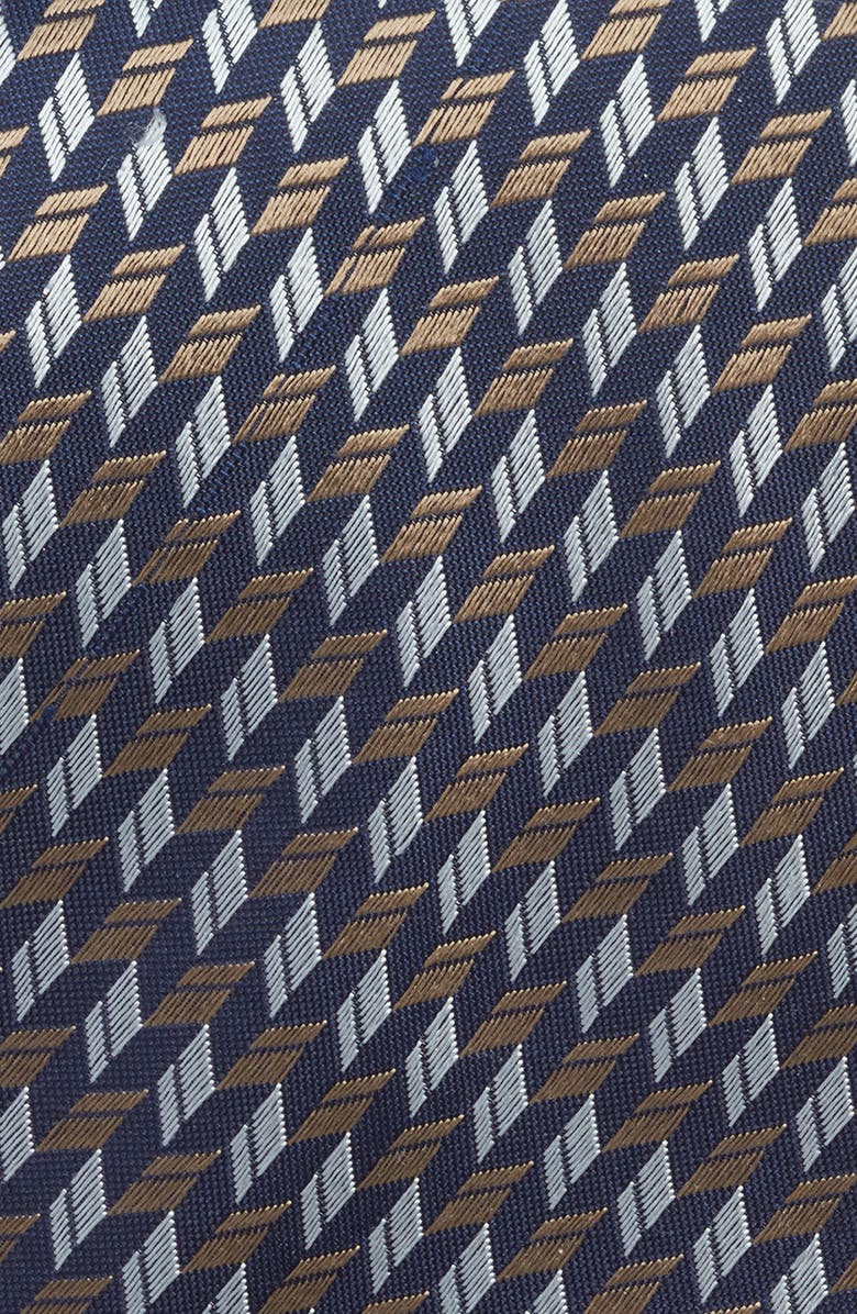 Canali Geometric Silk Tie, Alternate, color, Navy