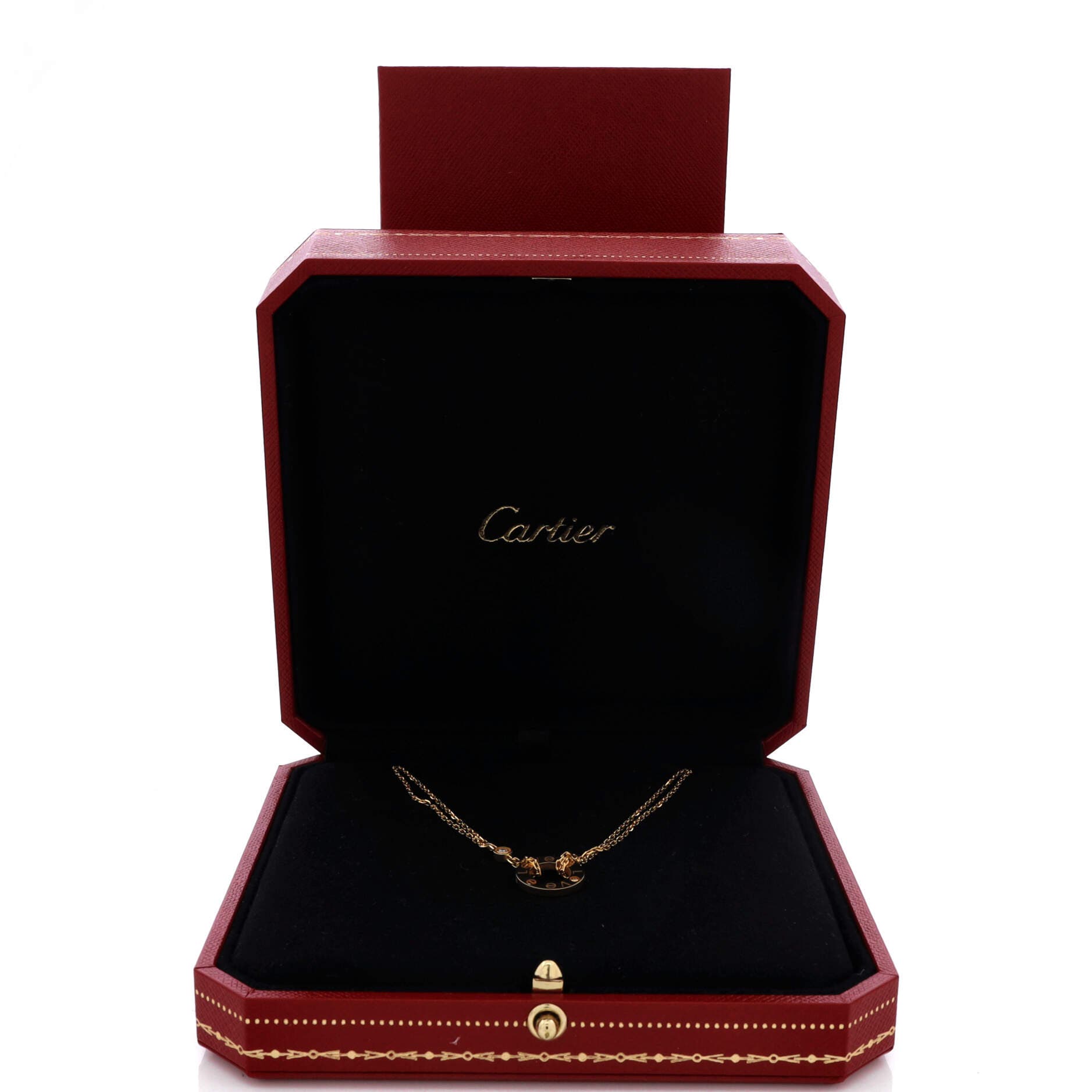 2 Diamonds Love Pendant Necklace 18K Yellow Gold and Diamonds, Alternate, color, Metallic Gold