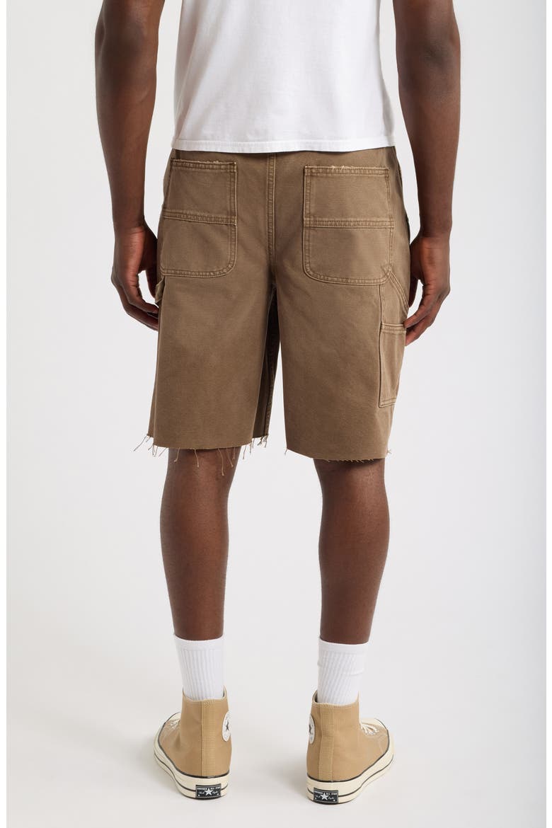 Ripped Carpenter Denim Shorts, Alternate, color, BROWN