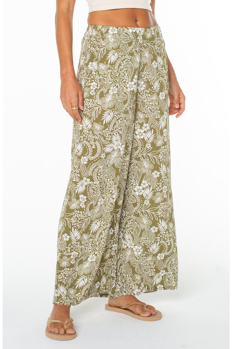 Midnight Ave Floral Wide Leg Pants, Alternate, color, OLIVE BRANCH
