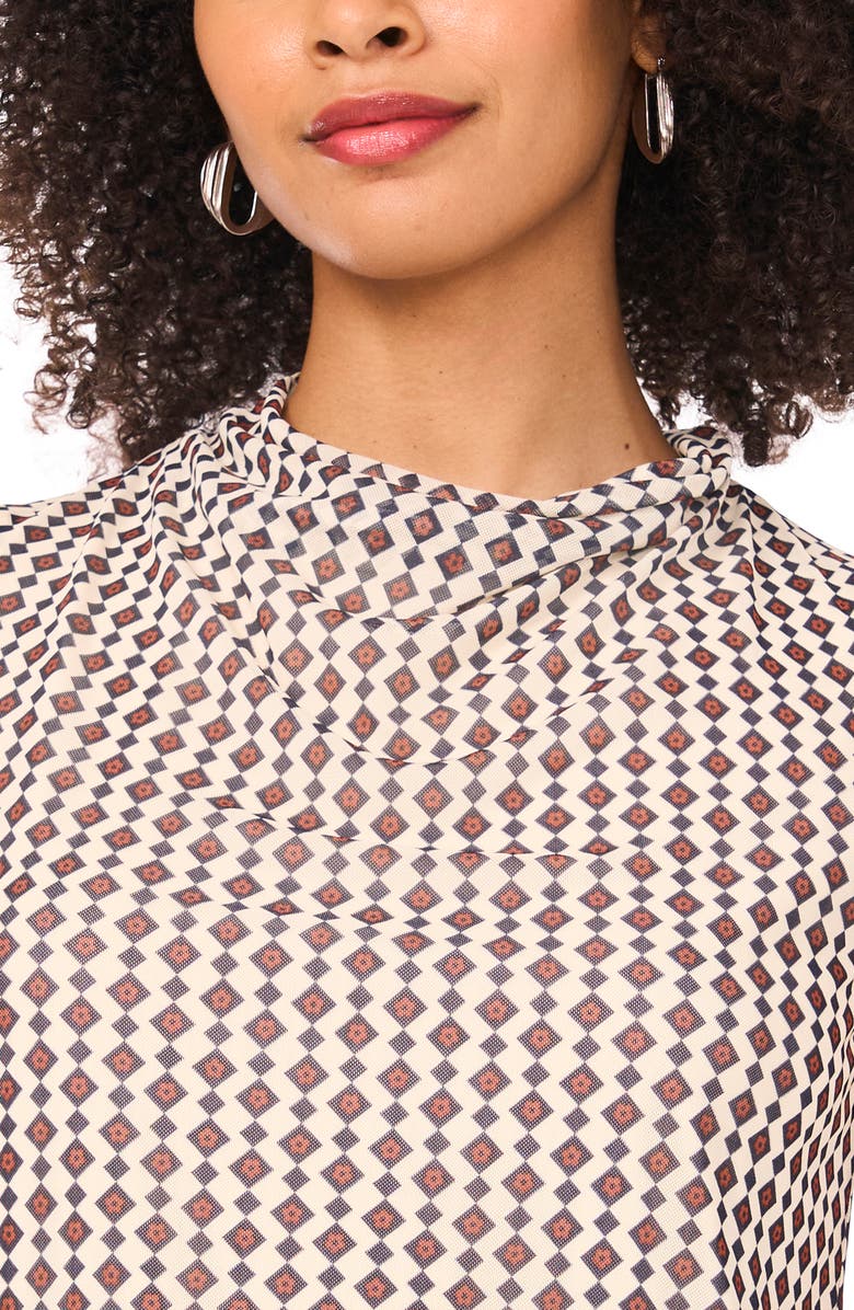 Halogen<sup>®</sup> Ditsy Cowl Neck Sleeveless Mesh Top, Alternate, color, Natural Taupe