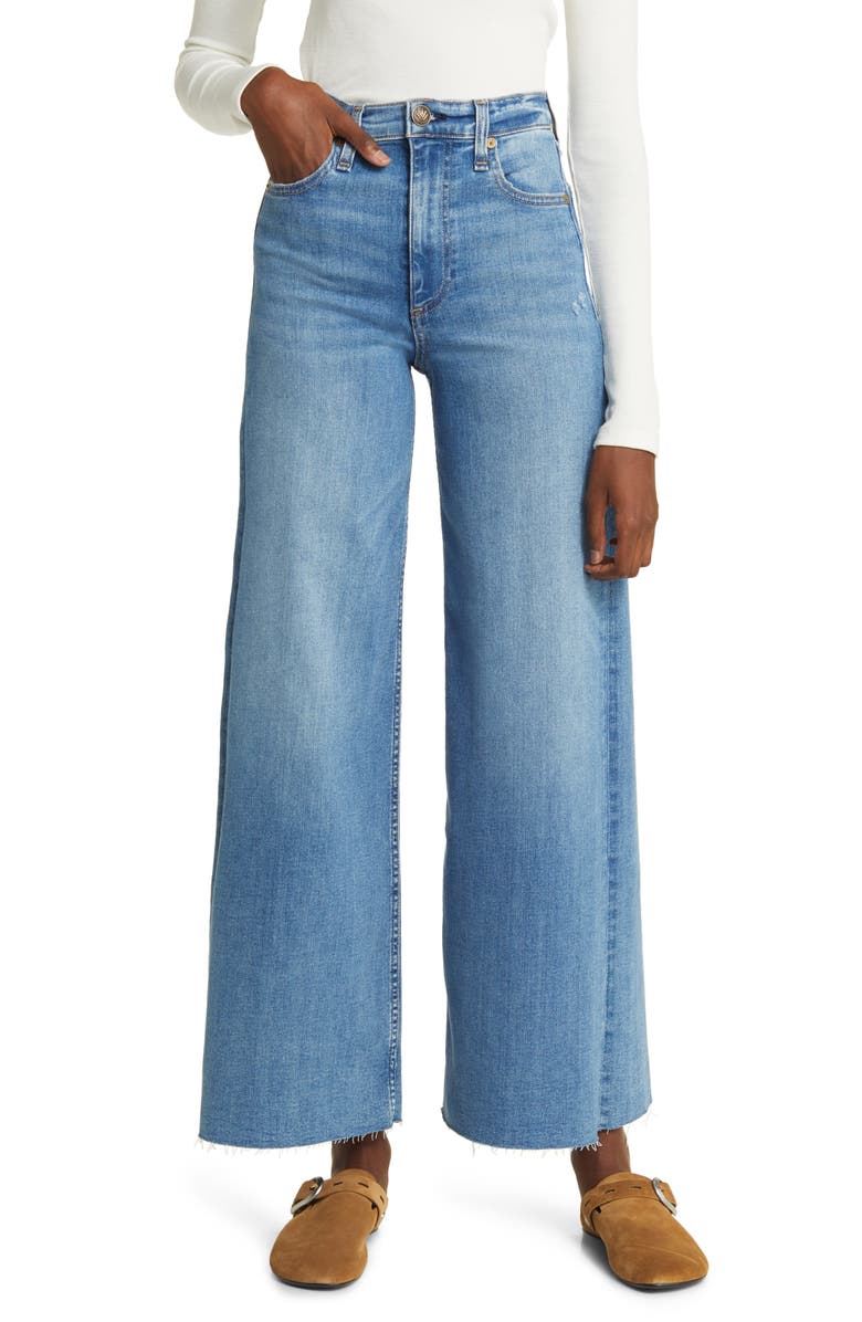 rag & bone Sofie Raw Hem High Waist Crop Wide Leg Jeans, Main, color, Monterosso