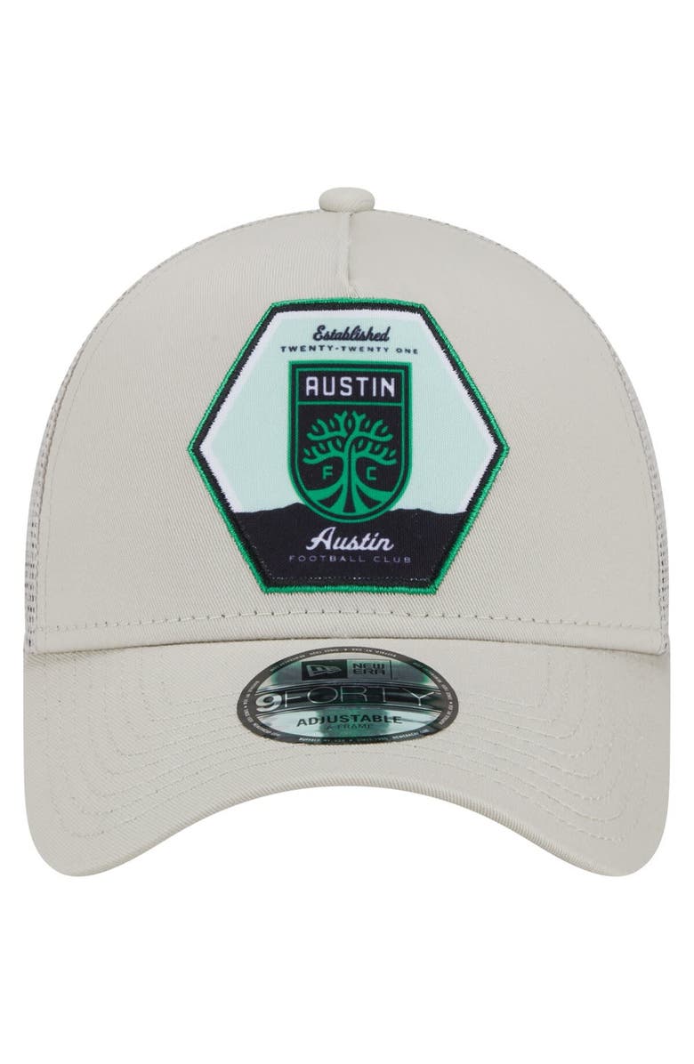 New Era Men's New Era Cream Austin FC Established Patch 9FORTY A-Frame Trucker Adjustable Hat, Alternate, color, Cream