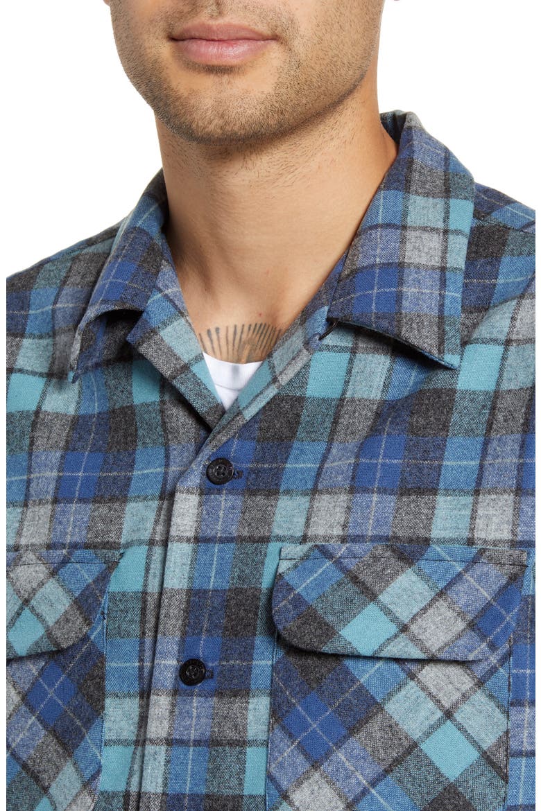 Board Regular Fit Wool Flannel Shirt, Alternate, color, BLUE ORIGINAL SURF PLAID