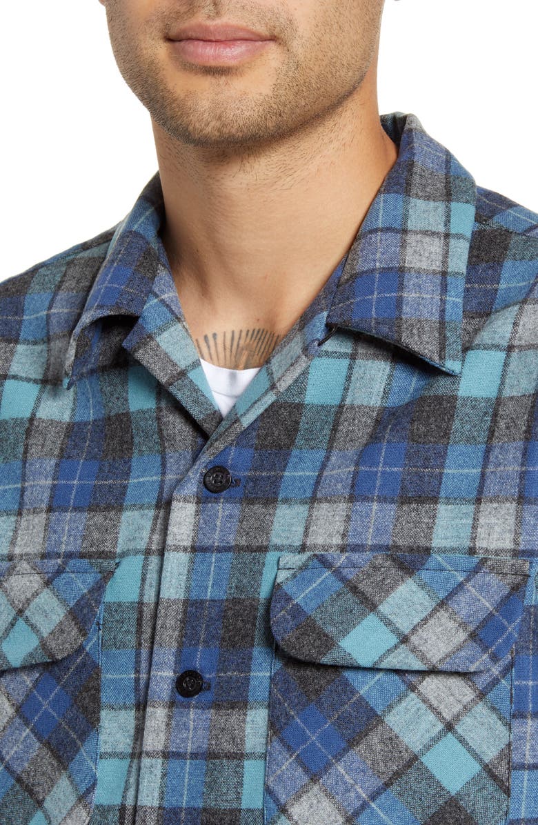 Pendleton Board Regular Fit Wool Flannel Shirt, Alternate, color, Blue Original Surf Plaid