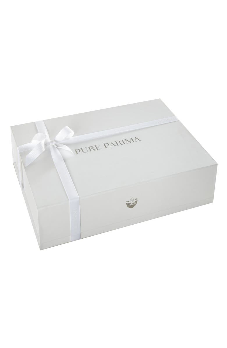 Pure Parima Egyptian Cotton Sateen Double Hemstitch Yalda Sheet Set, Alternate, color, White