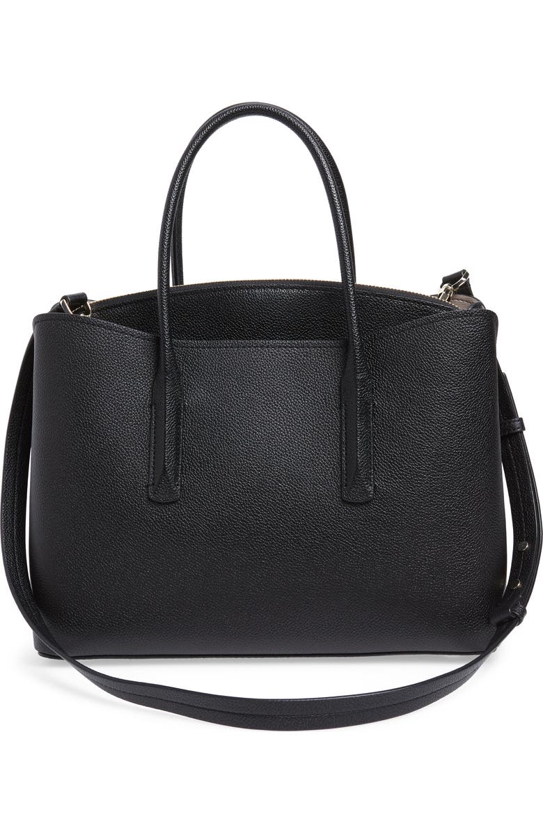 Kate Spade New York large margaux leather satchel, Alternate, color, Black