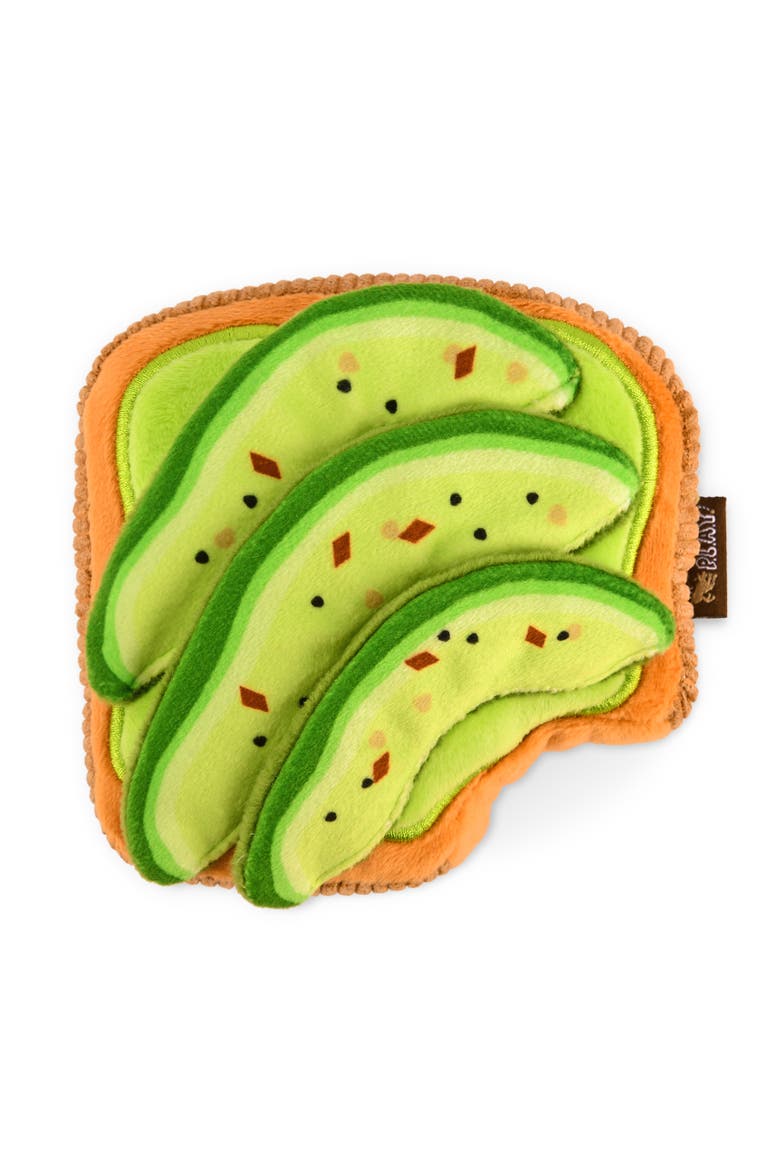 Barking Brunch Avodoggo Toast Plush Dog Toy, Alternate, color, Multicolored