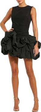 Mac Duggal Women's Sleeveless Crepe Bubble Skirt Mini Dress